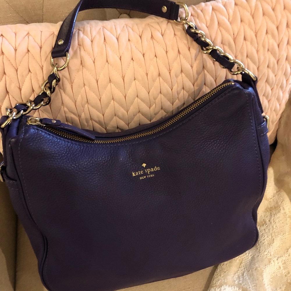 Kate Spade; large, genuine, soft, pebbled leather shoulder bag.